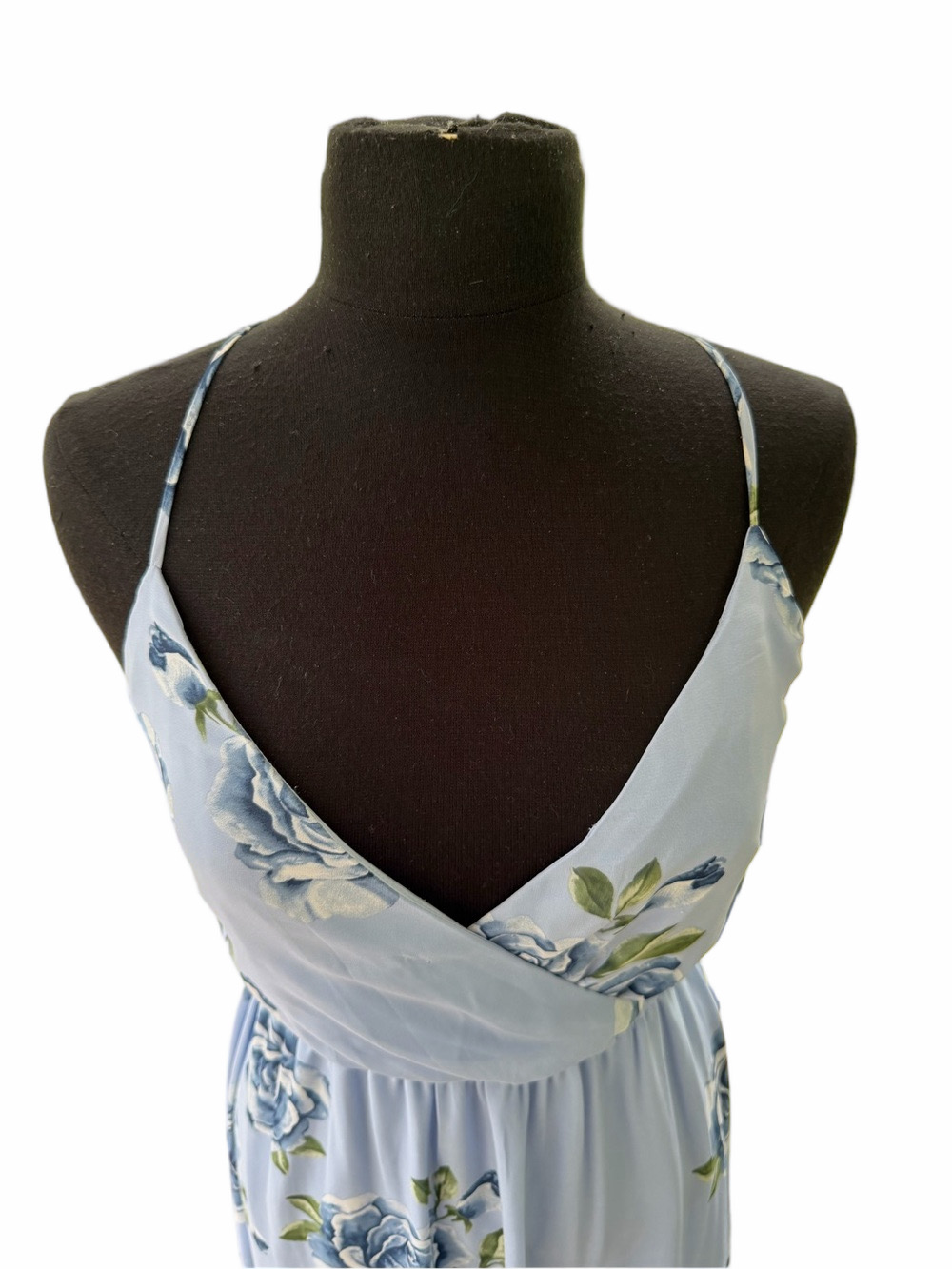 Lulu’s Kind And Loving Light Blue Floral Backless Maxi Dress Size Small - Picture 4 of 15